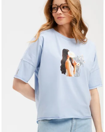 Bluza din bumbac cu imprimeu grafic
