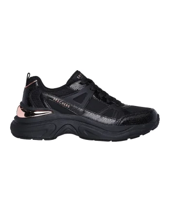 Pantofi sport din piele ecologica cu insertii din plasa Hazel Faye, Negru
