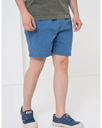 Bermude din denim cu snur, Albastru