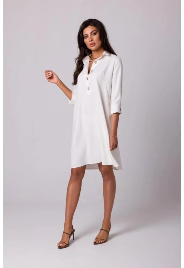 Rochie tip trapez cu guler,