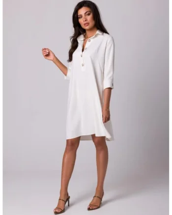 Rochie tip trapez cu guler,