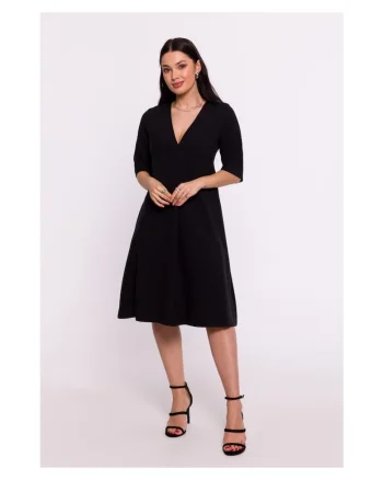 Rochie trapez cu decolteu in V,