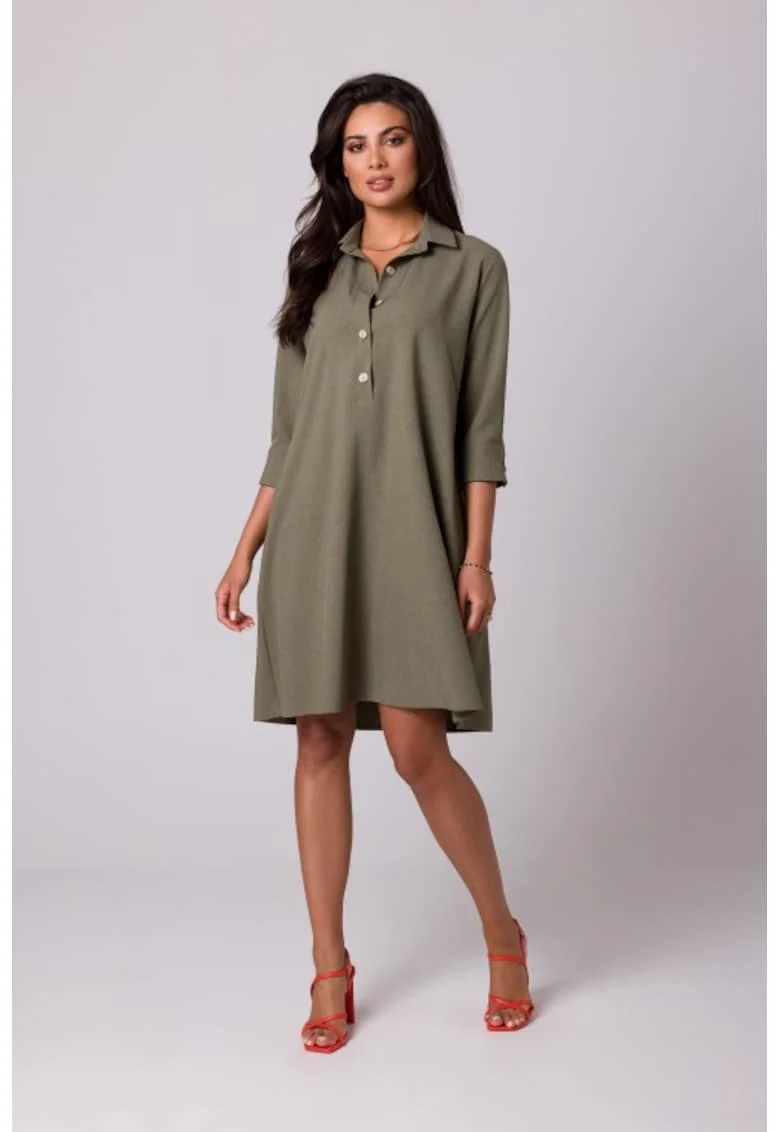 Rochie tip trapez cu guler,