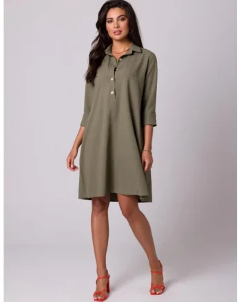Rochie tip trapez cu guler,