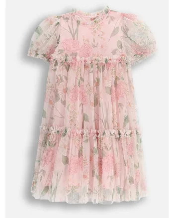 Rochie elegantă din tul, Roz pastel