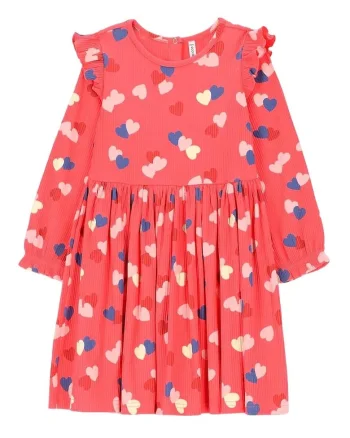 Rochie fete  tricot, rosu, Coral