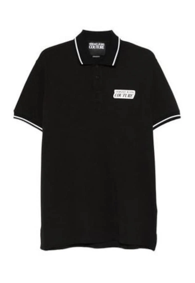 Tricou polo cu logo si terminatii contrastante