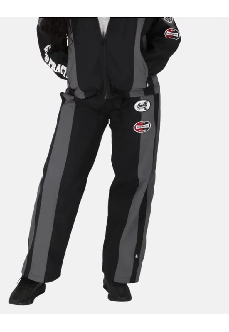 Pantaloni drepti unisex cu model colorblock
