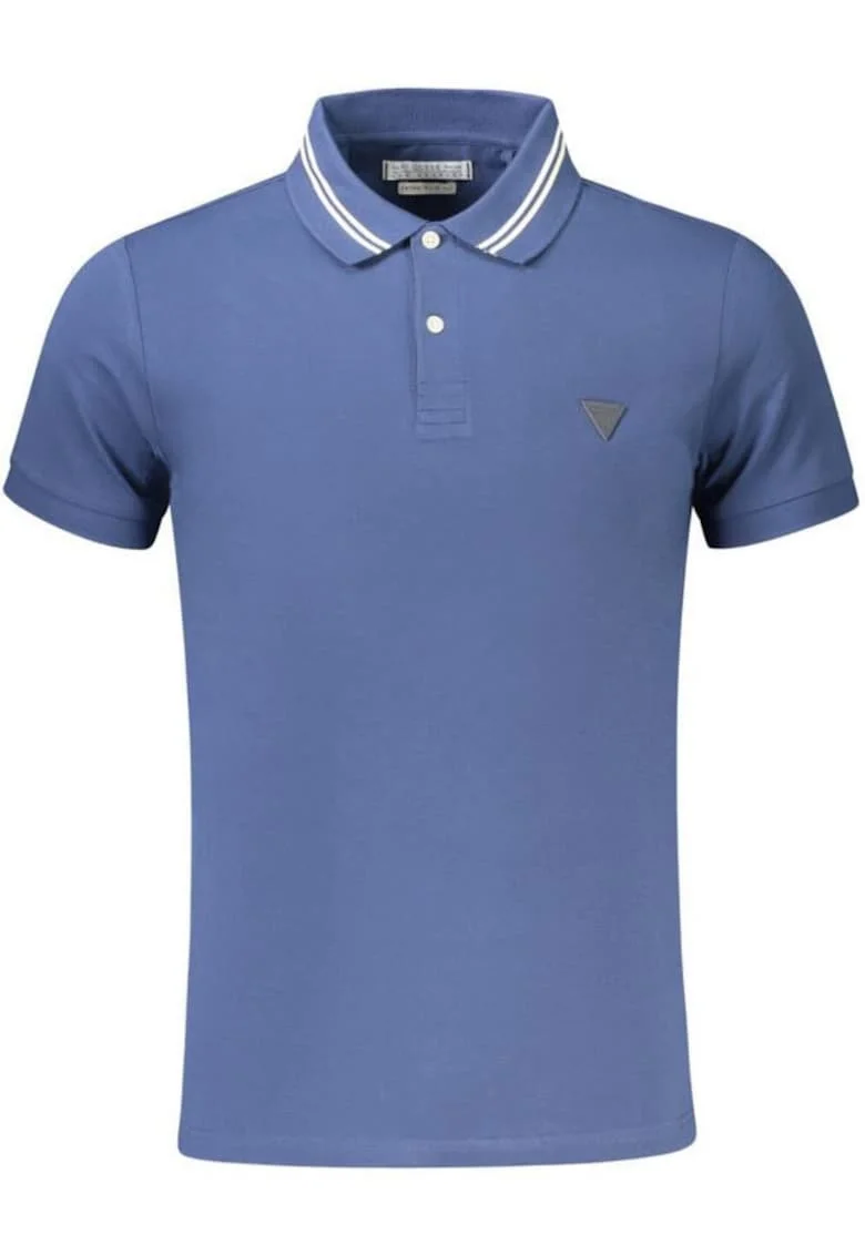 Tricou polo slim fit din bumbac cu detaliu logo