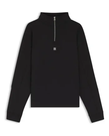 Bluza de trening cu fermoar si guler inalt