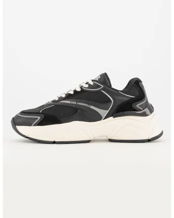 Pantofi sport de piele cu garnituri din material textil, Negru/Gri