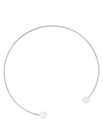 Colier din argint cu perle, Circle Pearl, Produsul este livrat in ambalaj personalizat.