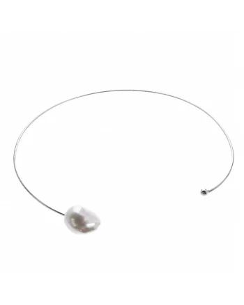 Colier din argint cu perla, Moon Pearl, Produsul este livrat in ambalaj personalizat.