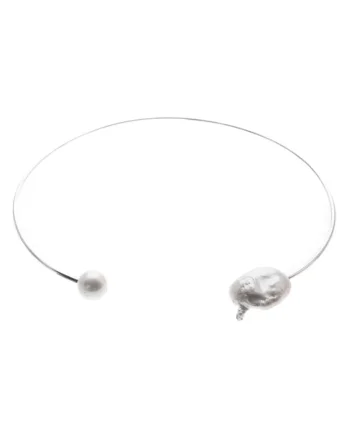 Colier din argint cu perle, White Moon, Produsul este livrat in ambalaj personalizat.