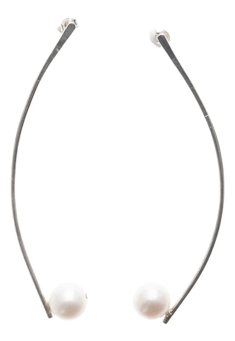 Cercei din argint cu perle, Moon Drop, Produsul este livrat in ambalaj personalizat.