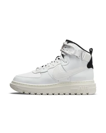 Pantofi sport high-top Air Force 1 de piele si piele ecologica, Alb