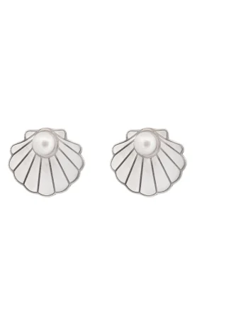 Cercei din argint cu perla, Pearl Tide, Produsul este livrat in ambalaj personalizat.
