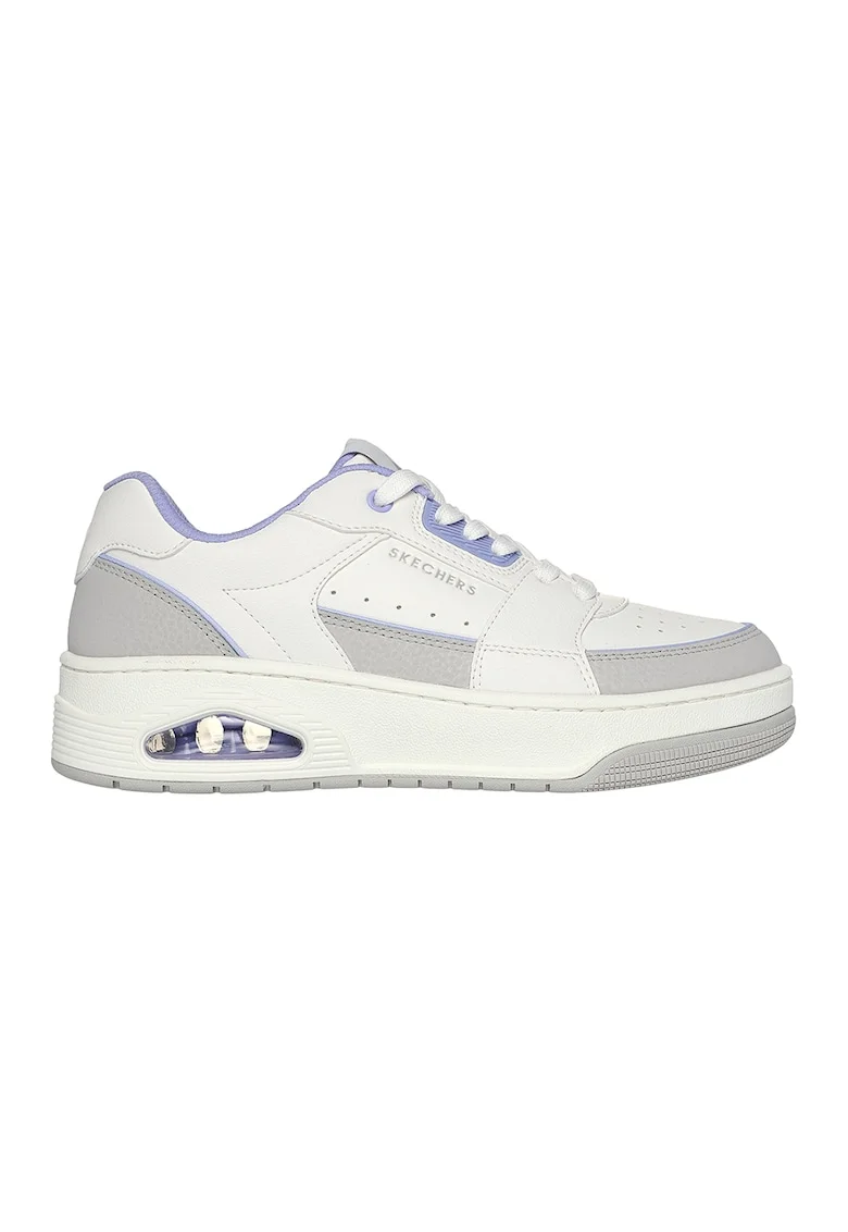 Pantofi sport de piele Uno Court, Alb/Gri