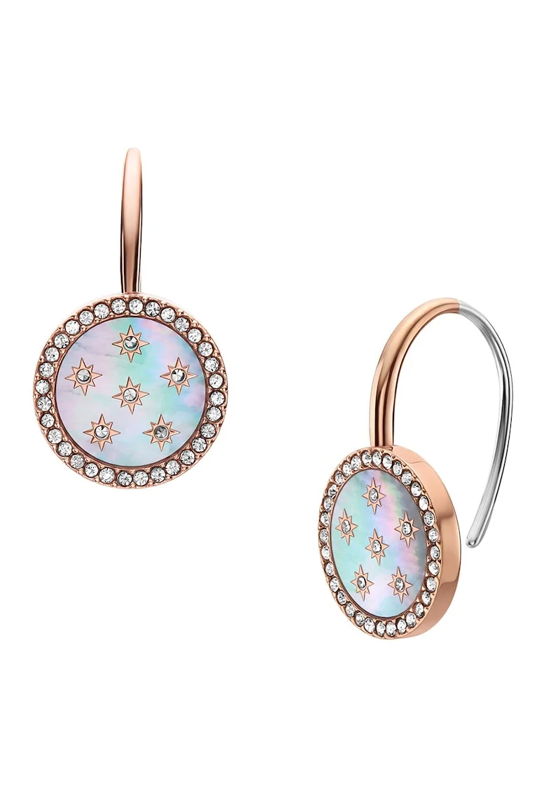 Cercei din otel inoxidabil cu Mother of Pearl, Bronz/Argintiu