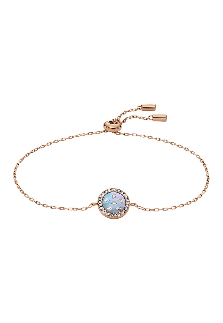 Bratara din otel inoxidabil decorata cu Mother of Pearl, Bronz/Argintiu