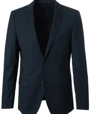 Sacou slim fit din amestec de lana cu buzunare cu clapa