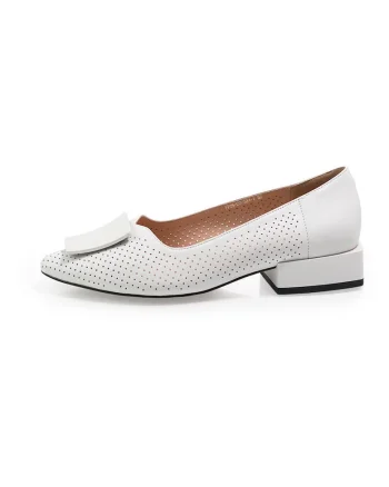 Pantofi Perforati  2602534 din piele naturala, Alb