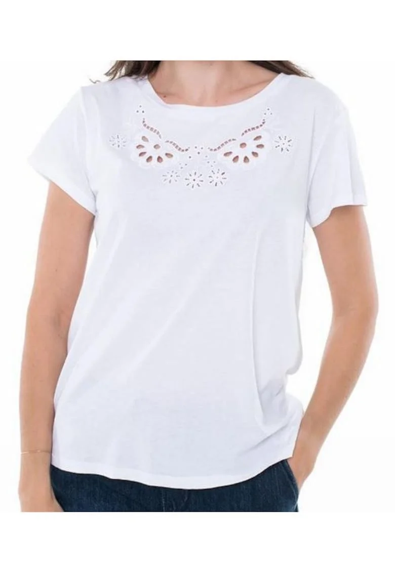 Tricou din bumbac cu broderie,