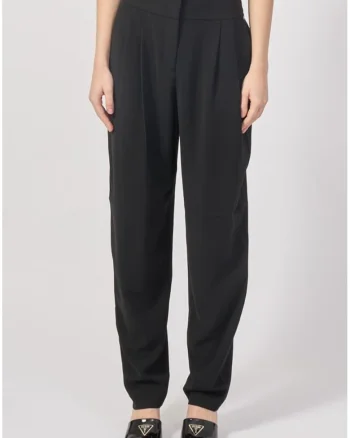 Pantaloni cu talie inalta si croiala conica, 40