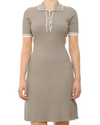 Rochie tricotata cu maneca scurta