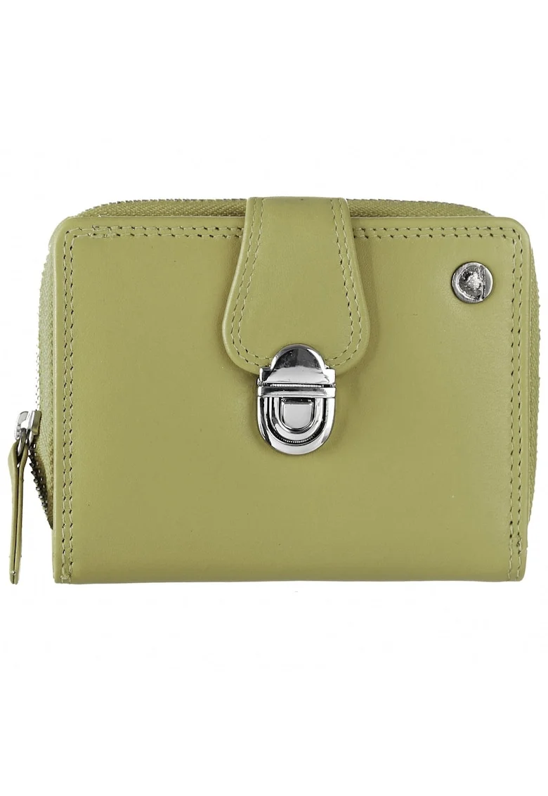 Portofel dama piele naturala 9 x 11 x 3.5 cm, Spongy Nappa,, Verde