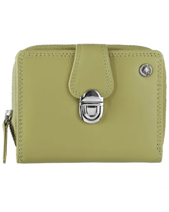 Portofel dama piele naturala 9 x 11 x 3.5 cm, Spongy Nappa,, Verde