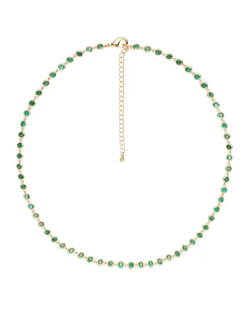 Colier cu cristale Beverly, Verde/Auriu