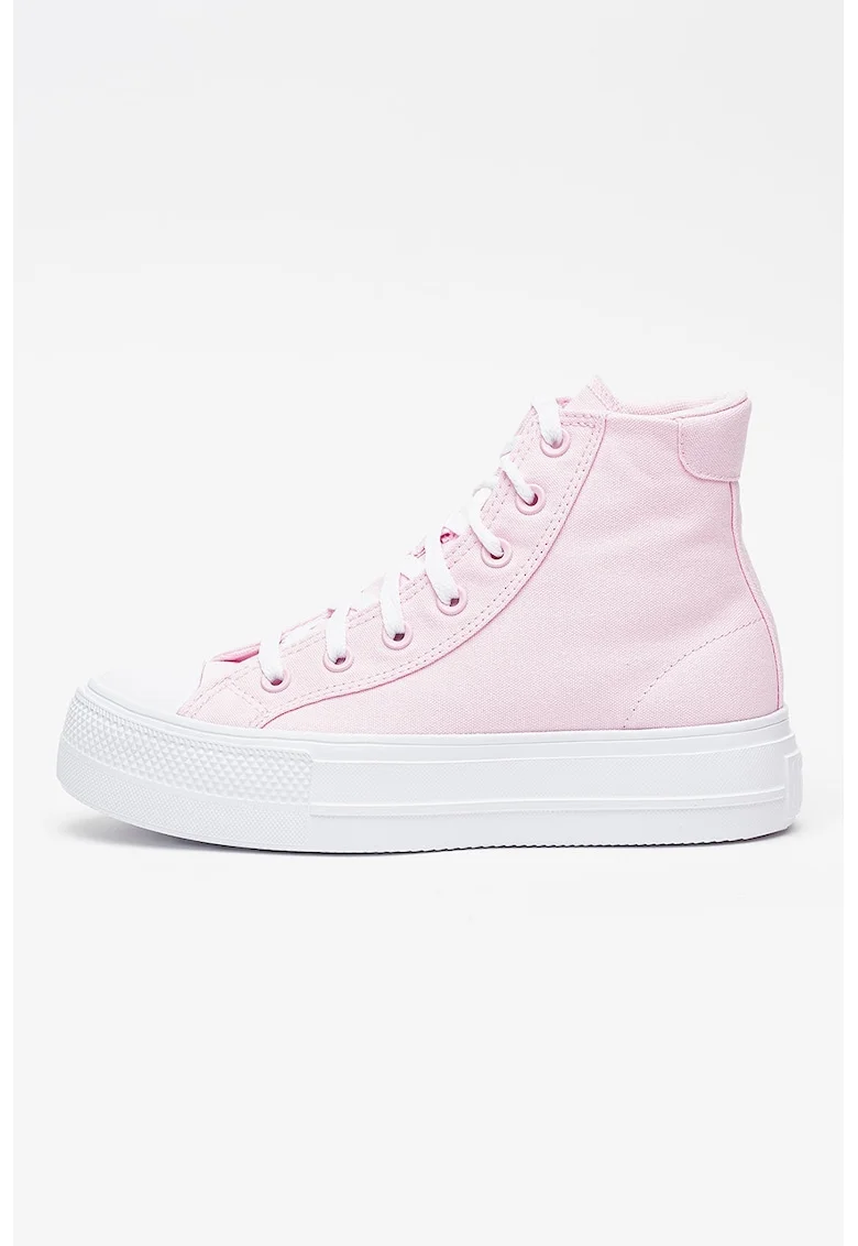 Tenisi inalti Chuck Taylor All Star Day One cu talpa flatform, Roz pastel