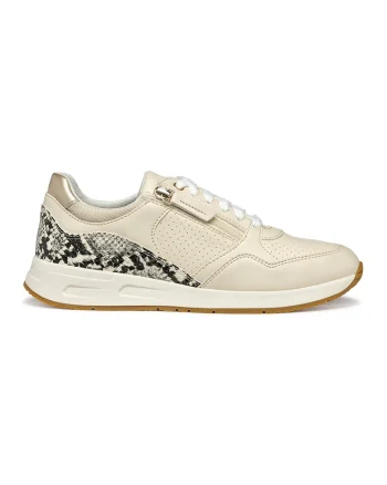 Pantofi sport de piele ecologica cu perforatii, Bej deschis