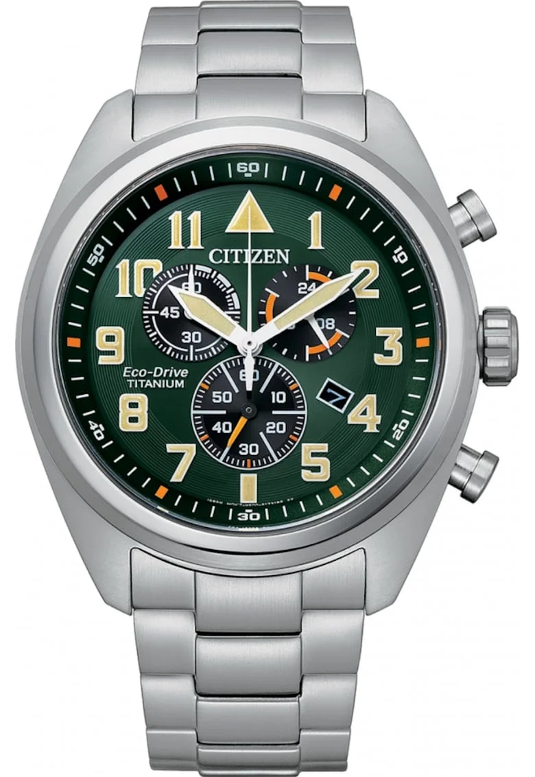 Ceas de barbati  AT2480-81X, verde, sportiv militar