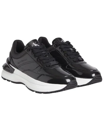 tenisi din piele laciuta cu talpa wedge,