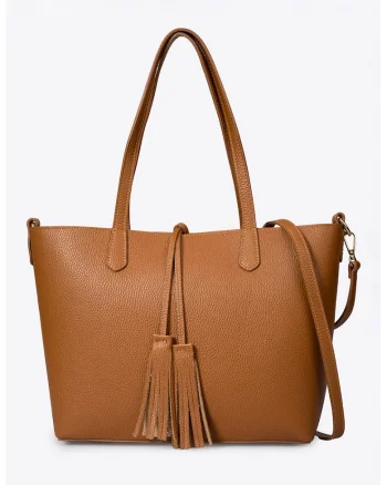 Geanta shopper cu canafi, Caramel