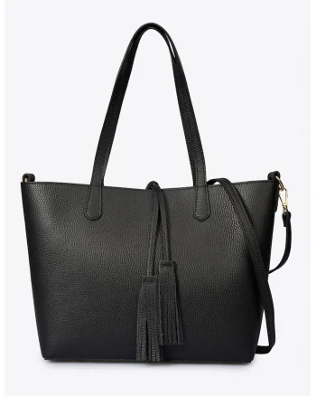 Geanta shopper cu canafi, Negru