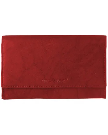 Portofel dama piele naturala 19 x 11 x 2.5 cm, Basic,, Rosu