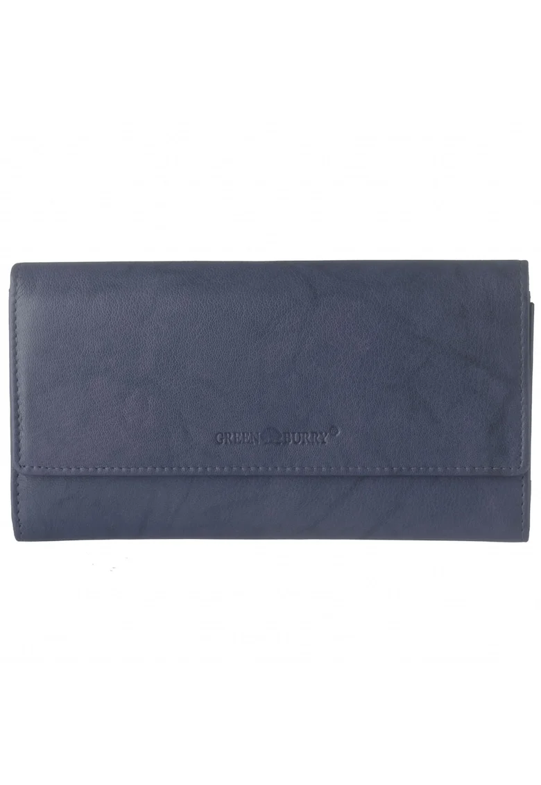 Portofel dama piele naturala 19 x 10 x 2.5 cm, Basic,, Bleumarin