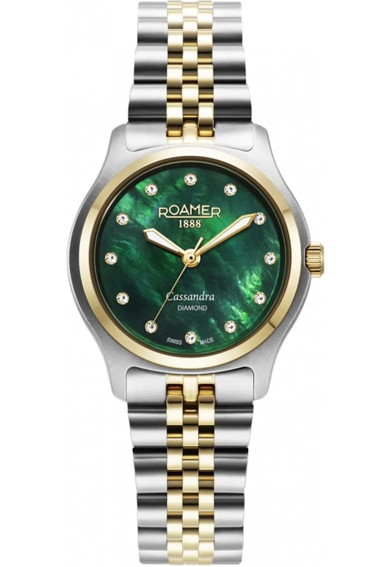 Ceas de dama  626847 47 59 20 verde clasic cu diamante