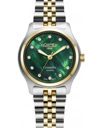Ceas de dama  626847 47 59 20 verde clasic cu diamante