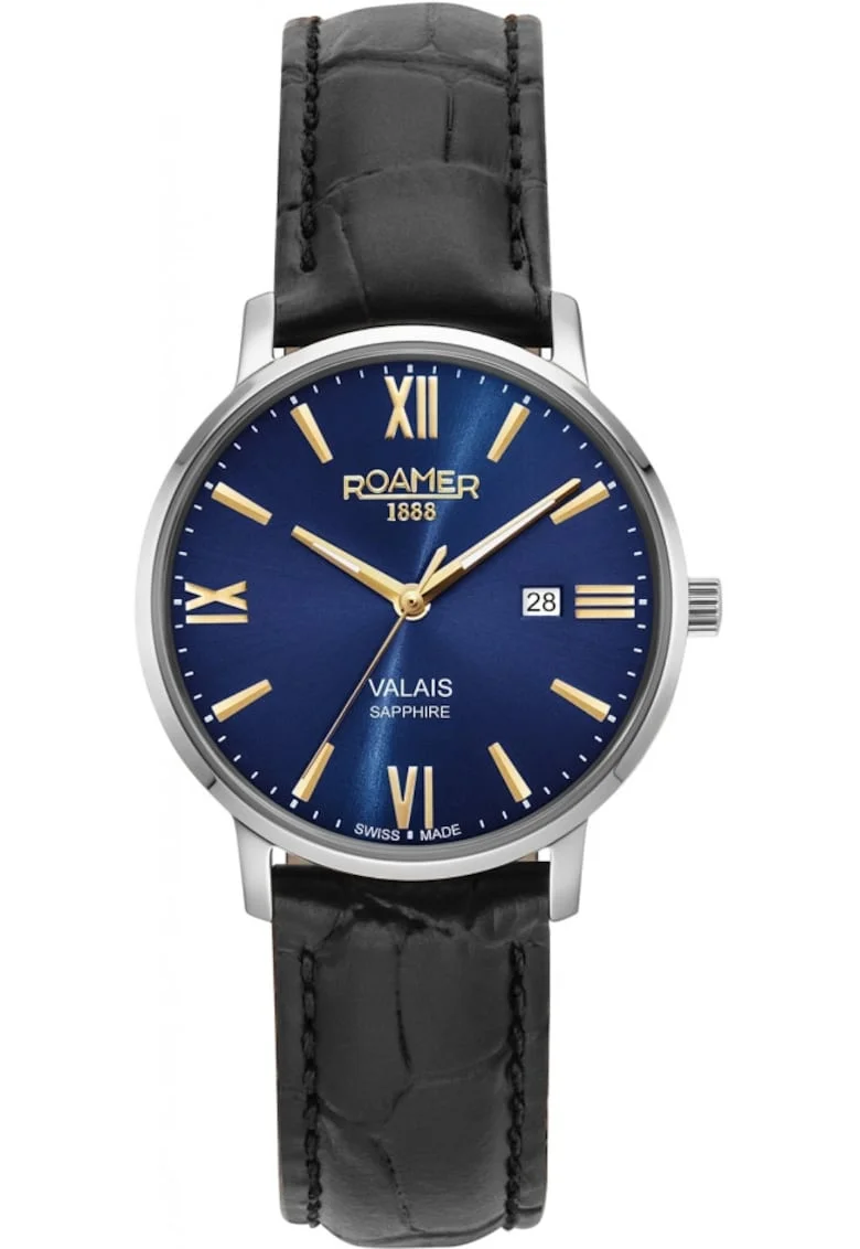 Ceas de dama  958844 41 41 05, albastru marin clasic, potrivit pentru cupluri