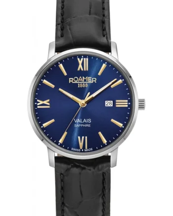 Ceas de dama  958844 41 41 05, albastru marin clasic, potrivit pentru cupluri