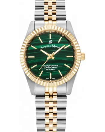 Ceas de dama JACQUES DU JWL03101 in culoare verde, clasic