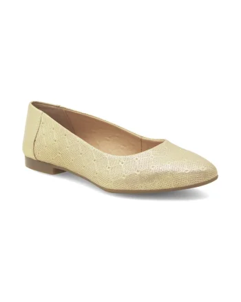 Balerini dama,  370475, Piele naturala, Auriu