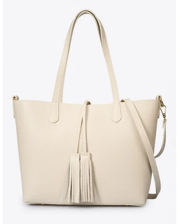 Geanta shopper cu canafi, Bej deschis