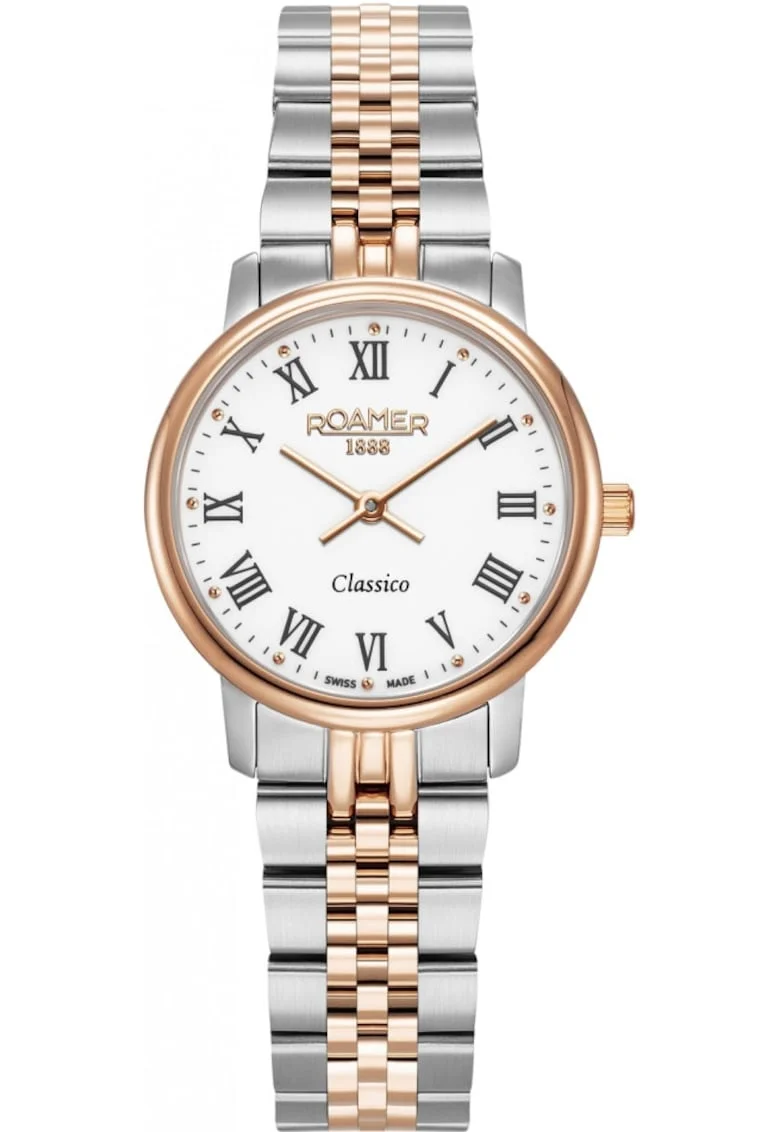 Ceas de dama  971857 49 25 50, aur roz, clasic, perfect pentru cupluri