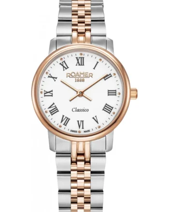 Ceas de dama  971857 49 25 50, aur roz, clasic, perfect pentru cupluri