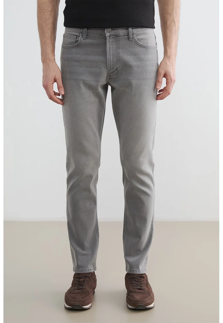 Blugi skinny cu aspect decolorat, Gri